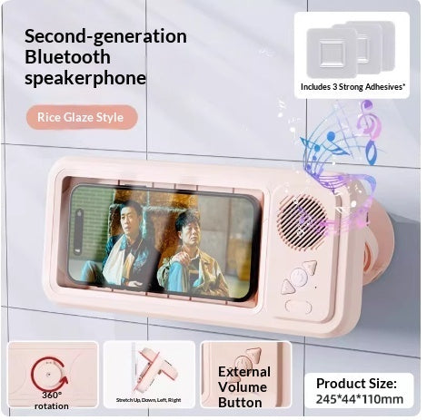 Waterproof Bluetooth Speaker Phone Holder For Bathroom And Shower