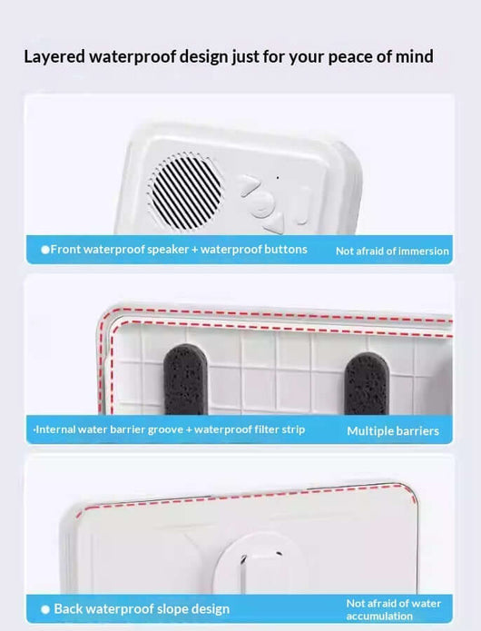 Waterproof Bluetooth Speaker Phone Holder For Bathroom And Shower