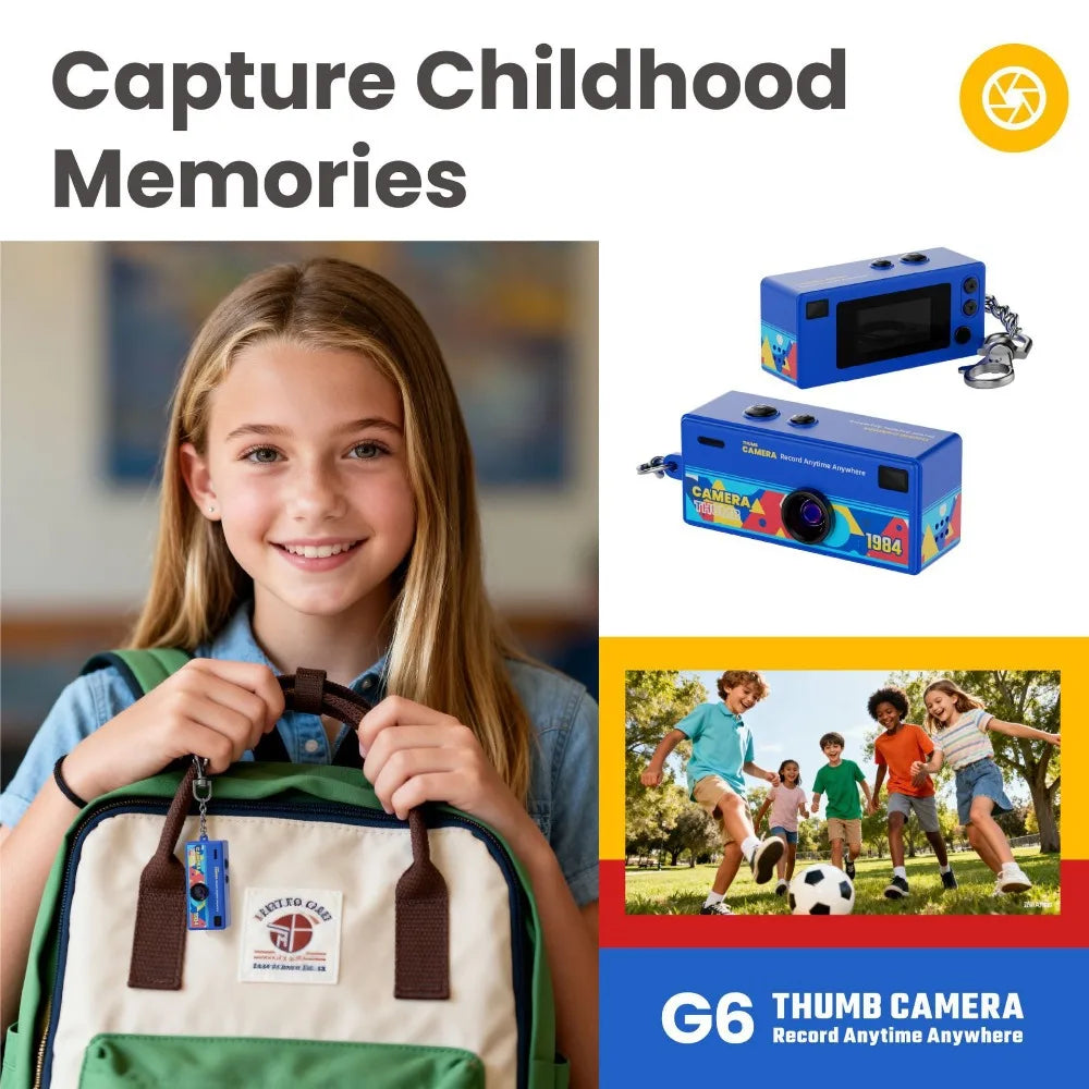 Mini Thumb Camera 1080P Wide Angle Lens Student Outdoor Sports Camera With 32GB Card Photo Video Mini Travel Pocket Camera