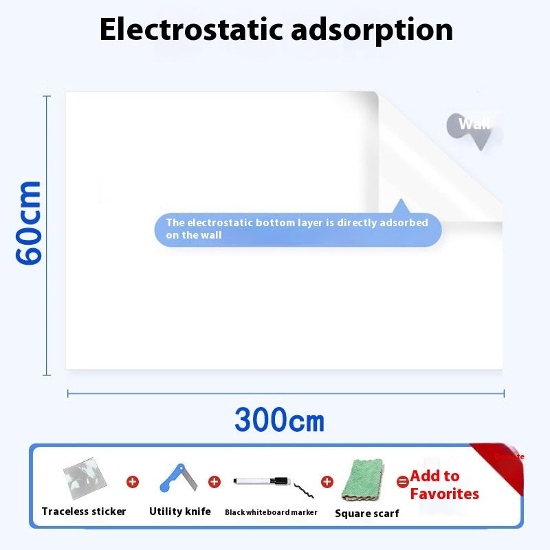 Plastic Electrostatic Adsorption Whiteboard Wall Sticker